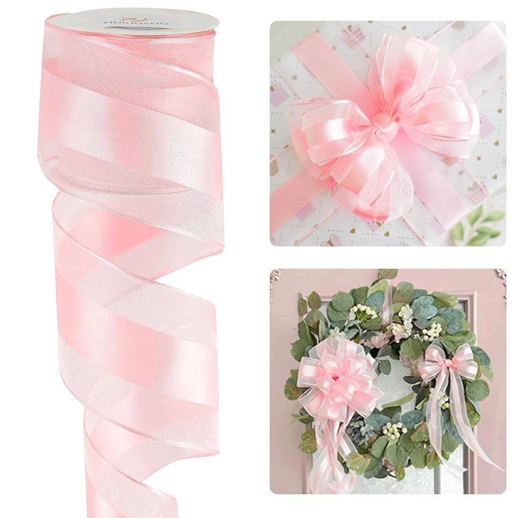 PATPAT® 1 Roll Pink Lace Ribbon for Gift Wrapping 147ft x 2.5cm Cuttable Gift Package Lace Ribbon Multi-purpose Decorative Ribbon for Birthday Cake Decoration, Gift Packing, DIY Crafting PATPAT® 1 Roll Pink Lace Ribbon for Gift Wrapping 147ft x 2.5cm Cuttable Gift Package Lace Ribbon Multi-purpose Decorative Ribbon for Birthday Cake Decoration, Gift Packing, DIY Crafting